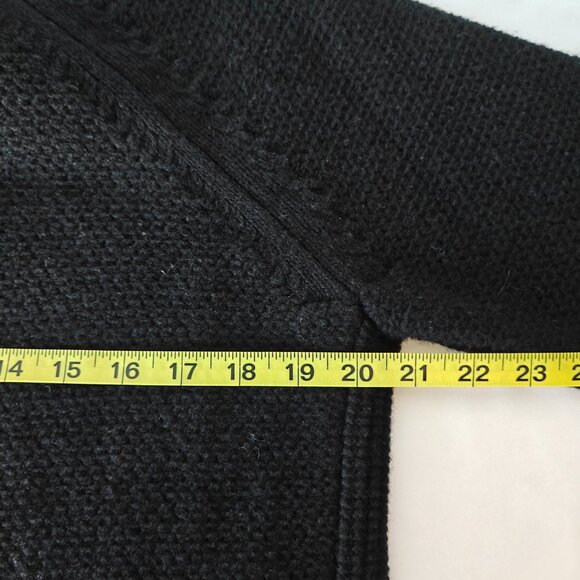 UNIQLO +J X JIL SANDER Sweater 100% Wool Mock Neck Cable Knit Black Womens Med - Picture 13 of 16